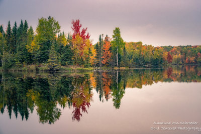 Fall colors - reflections at Audie Lake 1