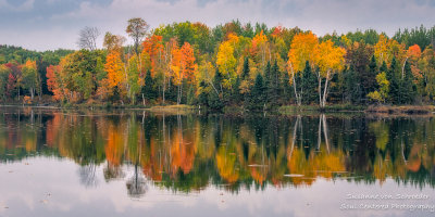 Fall colors - reflections at Audie Lake 2