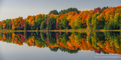Perfect autumn reflections, panorama