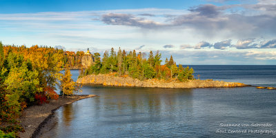 Split Rock lighthouse, fall colors, panorama