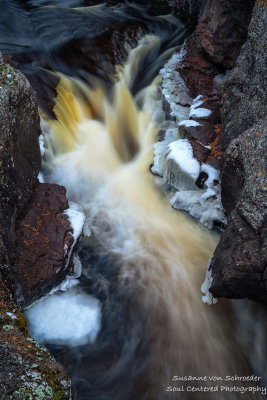 Temperance river gorge with ice