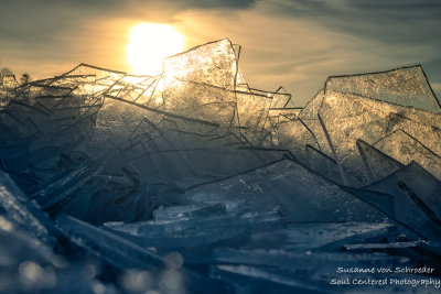 Clear Ice shards with sunlight, Lake Superior