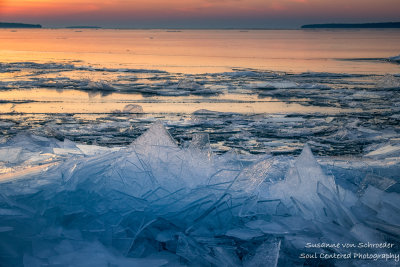 Ice shards at sunset 1
