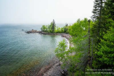 A foggy day along the shoreline of Lake Superior. View from Shovel Point at Tettegouche State park 3