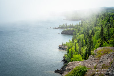 A foggy day along the shoreline of Lake Superior. View from Shovel Point at Tettegouche State park 4