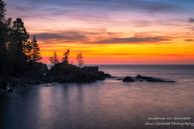 Intense colors at dawn, Lake Superior