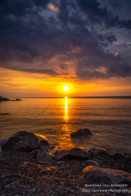 Lake Superior sunrise in orange 3