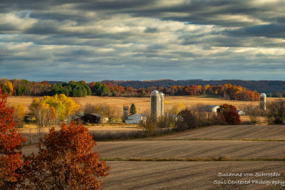Late autumn scene, Dunn County, WI, with farm