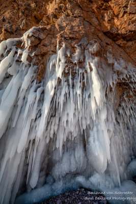 Icicles on red sandstone 2