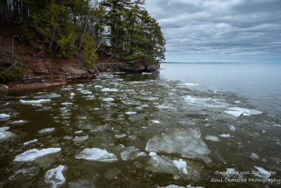 Pieces of ice floating on Lake Superior 2