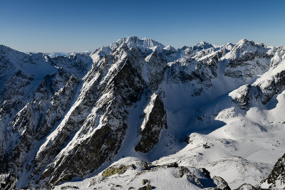 Looking westwards from the ascent of Lomnicky Peak 2634m, High Tatras