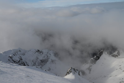 Looking down Koscieliska Valley from Ciemniak 2096m ascent, West Tatras