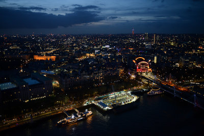 Looking down Charing Cross and Trafalgar Square from London Eye, London