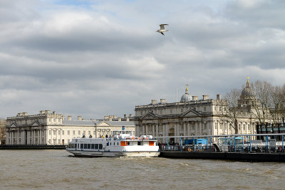 University of Greenwich from the river Thames, London