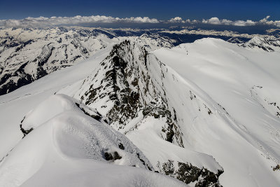 NW view from the summit of Groglockner 3798m, Hohe Tauern NP 