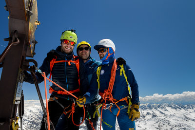 Marcin, Grzesiek and I on the summit of Groglockner 3798m, Hohe Tauern NP 