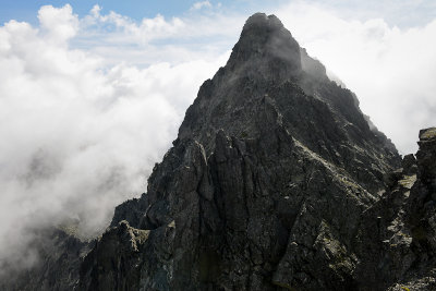Vysoka 2560m from ridge near Tazky Peak 2520m, High Tatras