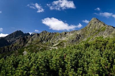 View towards Kozi Ridge between Kozi Peak 2111m and Jahnaci Peak 2230m, Tatra NP