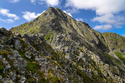 View towards Jahnaci Peak 2230m along Med'odolský Ridge, Tatra NP
