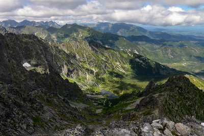 Looking down Kolova Valley from the summit of Jahnaci Peak 2230m, Tatra NP