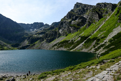 Black Lake Gasienicowy 1624m with Koscielec 2155m on the right behind, Tatra NP, Tatra NP
