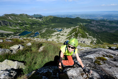 Alex climbing on Koscielec, Tatra NP