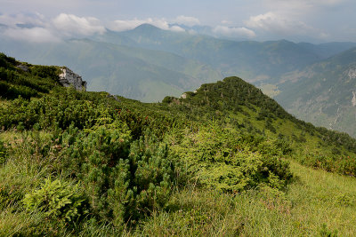 SW view from Kominiarski Peak 1829m, far behind Wolowiec 2064m, Tatra NP