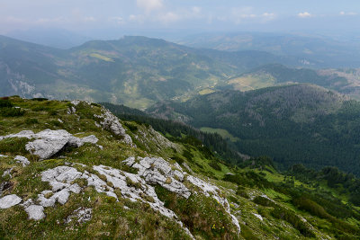 NW view from Kominiarski Peak 1829m, Chocholowska Valley in the bottom, Tatra NP