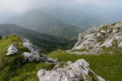 Looking down Iwaniacka Valley from Kominiarski Peak 1829m, Tatra NP