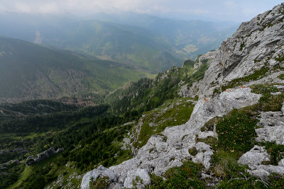 Looking Down Iwaniacka Valley from Kominiarski Peak 1829m, Chocholowska Glade far behind on the right, Tatra NP 