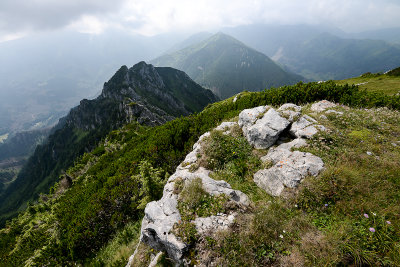 S view from Kominiarski Peak 1829m towards Ornak 1854m, Tatra NP