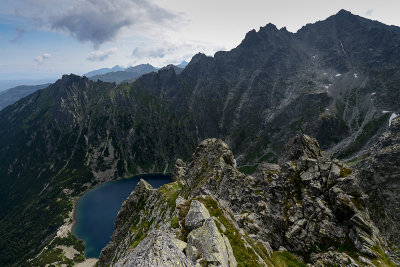 View of the ridge between Lower Zabi Peak 2098m and Rysy 2503m on the right from Kazalnica 2159m, Tatra NP