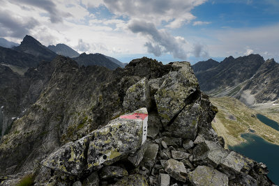 SE view along the ridge from the summit of Mieguszowiecki Black Peak 2410m, Tatra NP