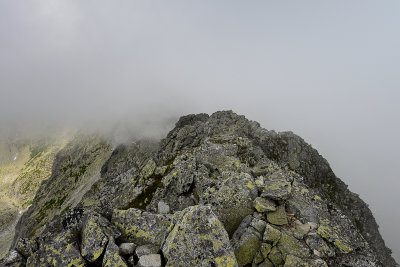 NW view along the ridge from the summit of Mieguszowiecki Black Peak 2410m, Tatra NP