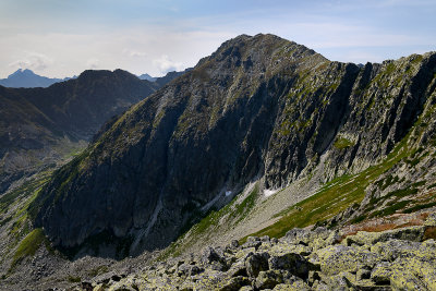View of Wielka Koszysta 2193m from Mala Koszysta 2014m, below Waksmudzka Valley, Tatra NP