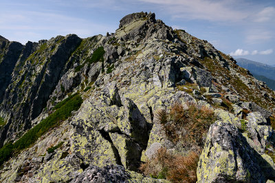 View along the ridge between Wielka Koszysta 2193m and Mala Koszysta 2014m, Tatra NP