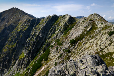 View along the ridge towards Wielka Koszysta 2193m, Tatra NP