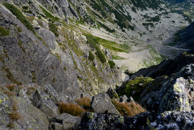 Looking down Swistowka Waksmudzka Valley from Koszysta ridge, Tatra NP