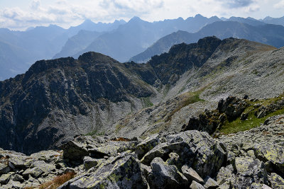 Looking towards Wielki Woloszyn 2155m on the left from Koszysta ridge, Tatra NP