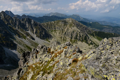 View towards Zolta Turnia 2087m from Waksmudzki Peak 2189m, Tatra NP