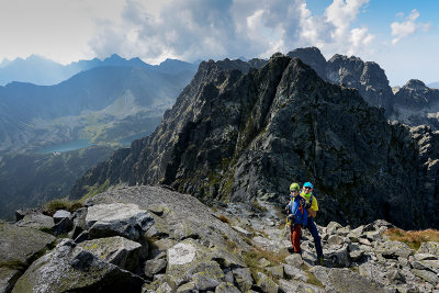 Alex and I, behind Posredni Granat Peak 2234m, further away Kozi Peak 2291m, on the left Five Polish Lakes Valley, Tatra NP