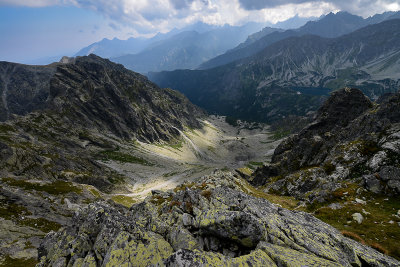 Looking down Buczynowa Valley from Zadni Granat Peak 2240m, Tatra NP