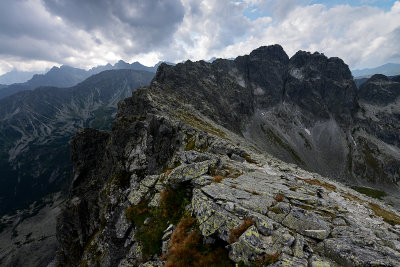 Looking along the ridge from Zadni Granat Peak 2240m towards Kozi Peak 2291m, Tatra NP