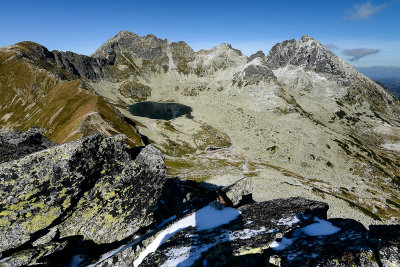 View towards Swinica 2301m on the left and Kolowa Czuba 2105 on the right from Gladki Peak 2065m, Tatra NP