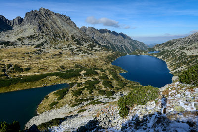 Looking down along Five Polish Lakes Valley from the northern slopes of Liptowski Kostur, Tatra NP
