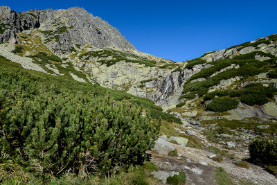 Approching Skok waterfall in Mlynicka Valley, Tatra NP