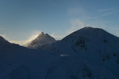 Close-up on Wolowiec 2064m and Ostry Rohac 2088m behind, Tatra NP