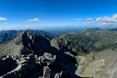 View southwards from the summit of Vysoka, Rysy on the left