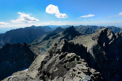 View westwards from the summit of Vysoka, Rysy on the right