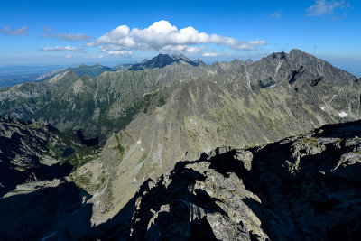 View eastwards from the summit of Vysoka, Gerlach Peak on the right